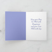 Aster September Birth Flower Birthday Kaart (Binnen)