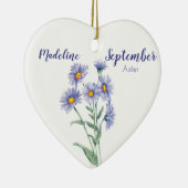 Aster September Birth Flower Keramisch Ornament (Rechts)