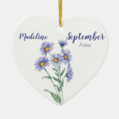 Aster September Birth Flower Keramisch Ornament (Voorkant)