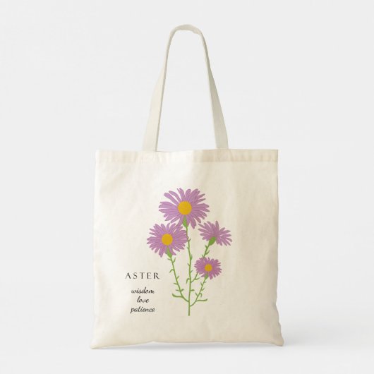 Aster September Birth Month Flower Bag Tote Bag (Achterkant)