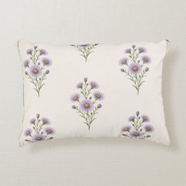 Aster, september geboortebloem print  accent kussen