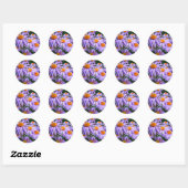 Aster-Tongolensis flower Ronde Sticker (Vel)