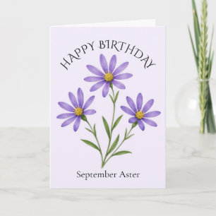 Aster Verjaardag in September Kaart
