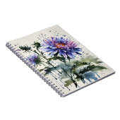 Aster - Waterverf bloemen Notitieboek (Rechterzijde)