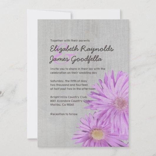 Aster Wedding Invitations van Vintage Frikart Kaart (Voorkant)