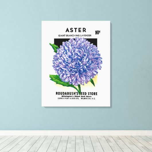 Aster  zaadpakket canvas afdruk (Insitu (Houten vloer))