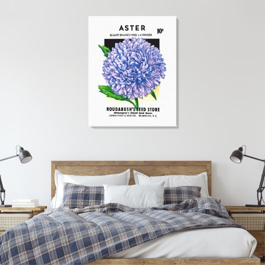 Aster  zaadpakket canvas afdruk (Insitu (Slaapkamer))