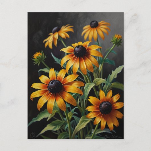 Asterbloemen Briefkaart (Voorkant)