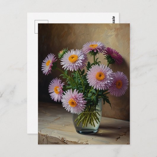 Asterbloemen Briefkaart (Voorkant / Achterkant)