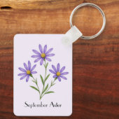 Asterbloemen in september  sleutelhanger (Achterkant)