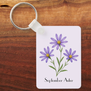 Asterbloemen in september sleutelhanger