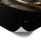 Asteria Godin van de Sterren: Zilveren Zwarte Kuns Poster (Hoek)