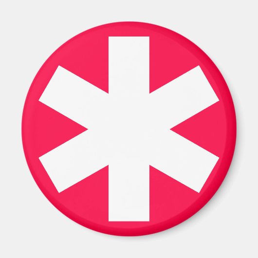 Asterisk - Crimson Red Magneet (Voorkant)