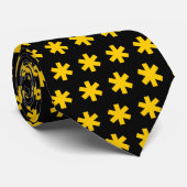 Asterisk Snowflake - Amber on Black Stropdas (Opgerold)