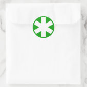 Asterisk - White on Green Ronde Sticker (Tas)