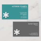Asterisksymbool - Dark Turquoise (339999) Visitekaartje (Voorkant / Achterkant)