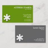 Asterisksymbool - groen (669900) visitekaartje (Voorkant / Achterkant)