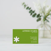 Asterisksymbool - groen (669900) visitekaartje (Staand voorkant)
