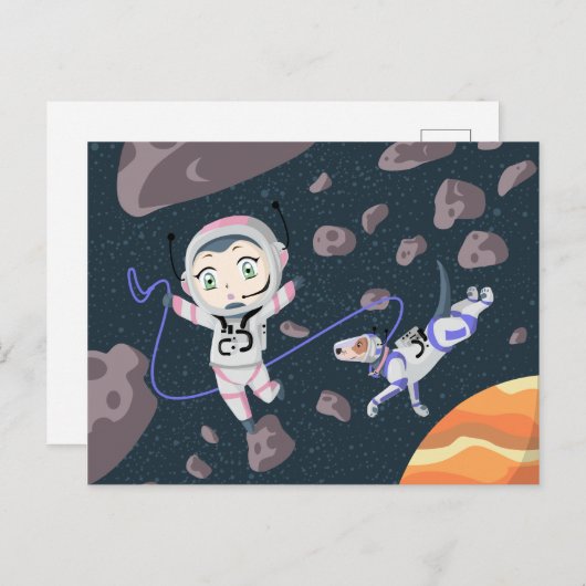 Asteroid Girl Briefkaart (Voorkant / Achterkant)