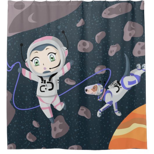 Asteroid Girl Douchegordijn (Voorkant)