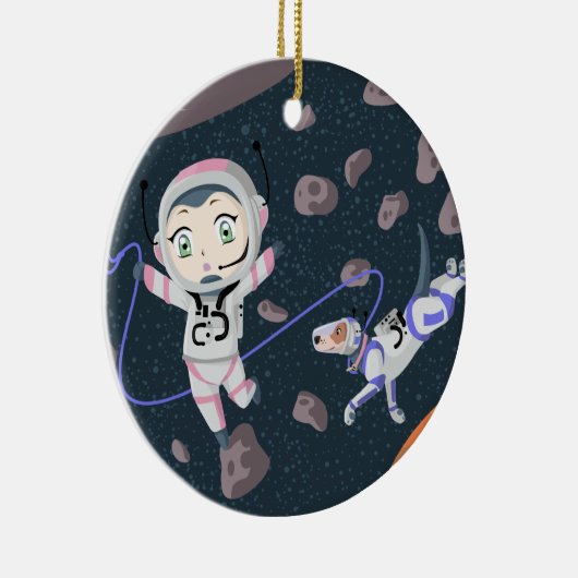 Asteroid Girl Keramisch Ornament (Rechts)