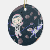 Asteroid Girl Keramisch Ornament (Links)