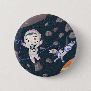 Asteroid Girl Ronde Button 5,7 Cm