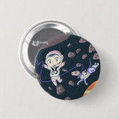 Asteroid Girl Ronde Button 5,7 Cm (Voorkant /achterkant)