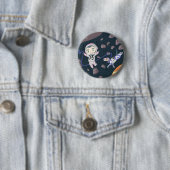 Asteroid Girl Ronde Button 5,7 Cm (In situ)