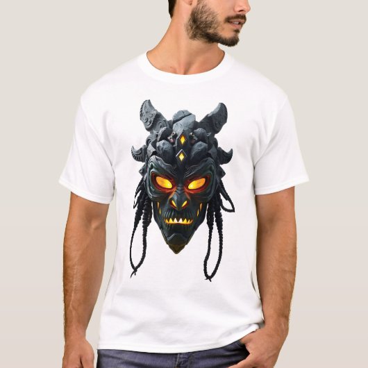 Asteroid Warrior Tribal Mask T-shirt (Voorkant)