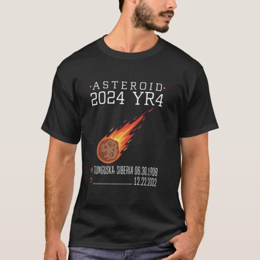 Asteroïde 2024 YR4 december 2032 T-shirt (Voorkant)