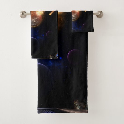Asteroïde Apocalypse Fractal Art Spacescape Bad Handdoek (Insitu)