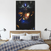 Asteroïde Apocalypse Fractal Art Spacescape Canvas Afdruk (Insitu (Slaapkamer))