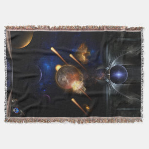 Asteroïde Apocalypse Fractal Art Spacescape Deken