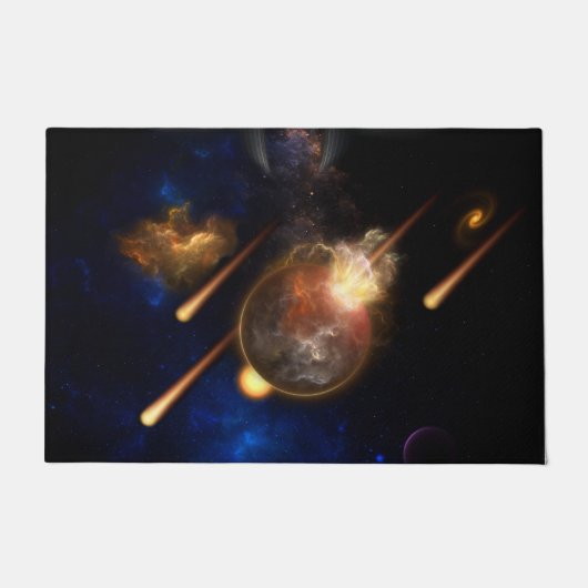 Asteroïde Apocalypse Fractal Art Spacescape Deurmat (Voorkant)