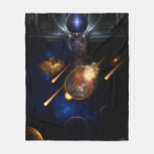 Asteroïde Apocalypse Fractal Art Spacescape Fleece Deken (Voorkant)