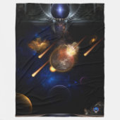 Asteroïde Apocalypse Fractal Art Spacescape Fleece Deken (Voorkant)