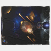 Asteroïde Apocalypse Fractal Art Spacescape Fleece Deken (Voorkant (Horizontaal))
