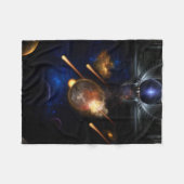 Asteroïde Apocalypse Fractal Art Spacescape Fleece Deken (Voorkant (Horizontaal))