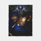 Asteroïde Apocalypse Fractal Art Spacescape Fleece Deken (Voorkant)