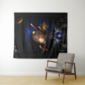 Asteroïde Apocalypse Fractal Art Spacescape Wandkleed (In Situ (horizontaal))