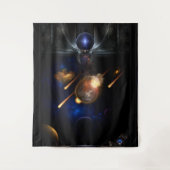Asteroïde Apocalypse Fractal Art Spacescape Wandkleed (Voorkant)
