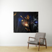 Asteroïde Apocalypse Fractal Art Spacescape Wandkleed (In Situ (horizontaal))