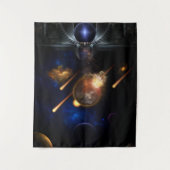 Asteroïde Apocalypse Fractal Art Spacescape Wandkleed (Voorkant)