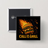 Asteroïde Burger Call van de Grill Vierkante Button 5,1 Cm (Voorkant /achterkant)