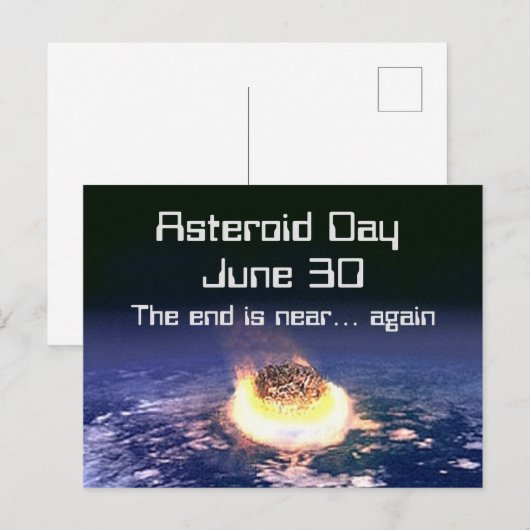 Asteroïde dag 30 juni briefkaart (Voorkant / Achterkant)