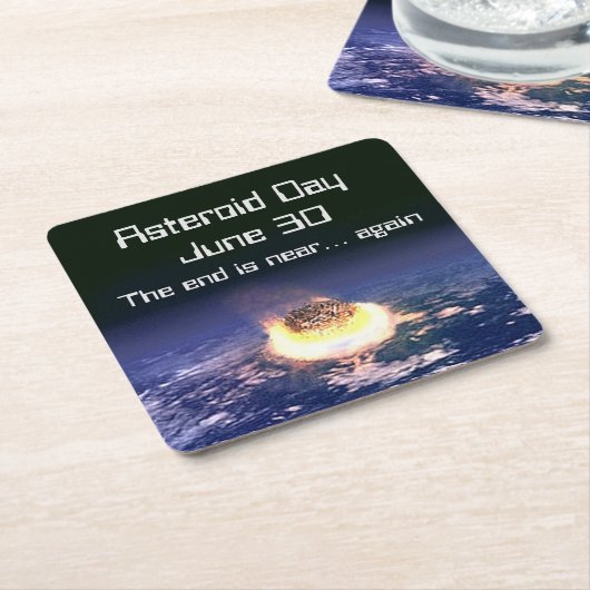 Asteroïde dag 30 juni kartonnen onderzetters (Schuin)