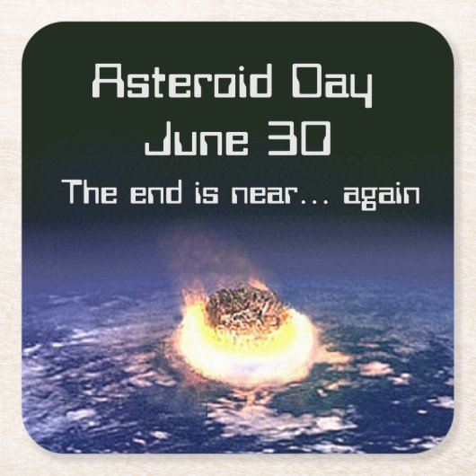 Asteroïde dag 30 juni kartonnen onderzetters (Voorkant)
