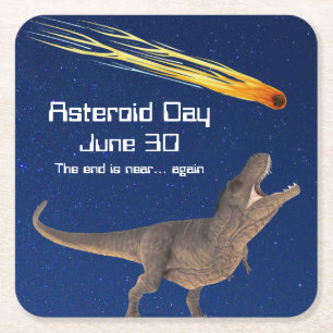 Asteroïde dag 30 juni kartonnen onderzetters