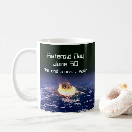 Asteroïde dag 30 juni koffiemok (Met donut)